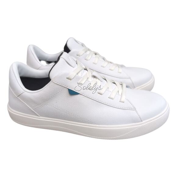 Vessi Soho Mens 9 Ivory White Low Top Waterproof Knit Vegan Leather Sneaker - Picture 4 of 12